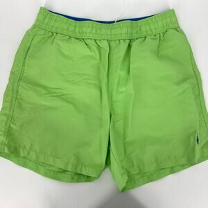 POLO Ralph Lauren Mens Swim Trunks Green Blue Drawstring Mesh Lined Size S